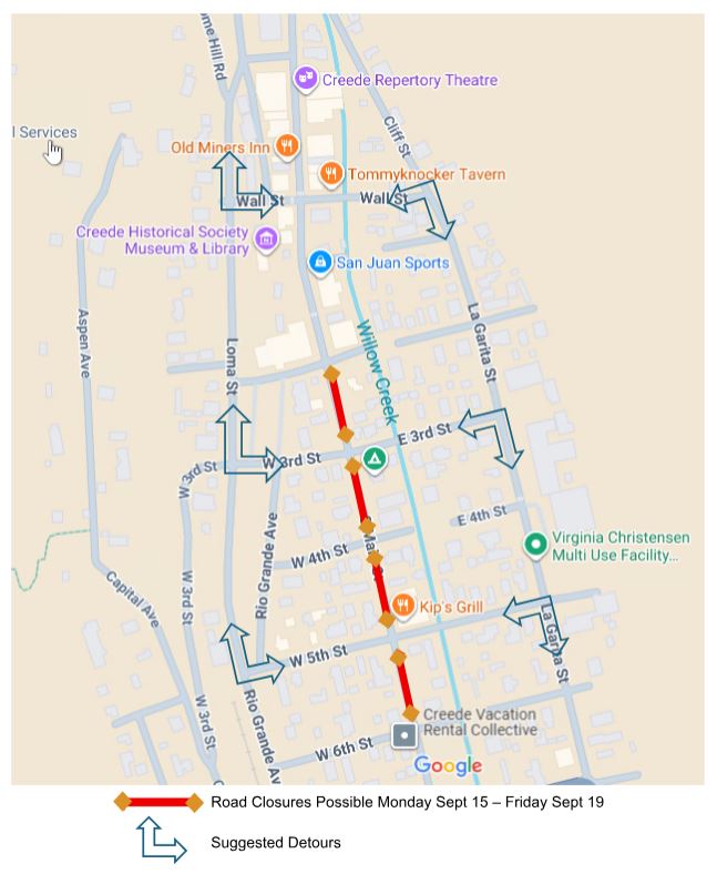 Map of Phase 4 Work 9/15 - 9/19