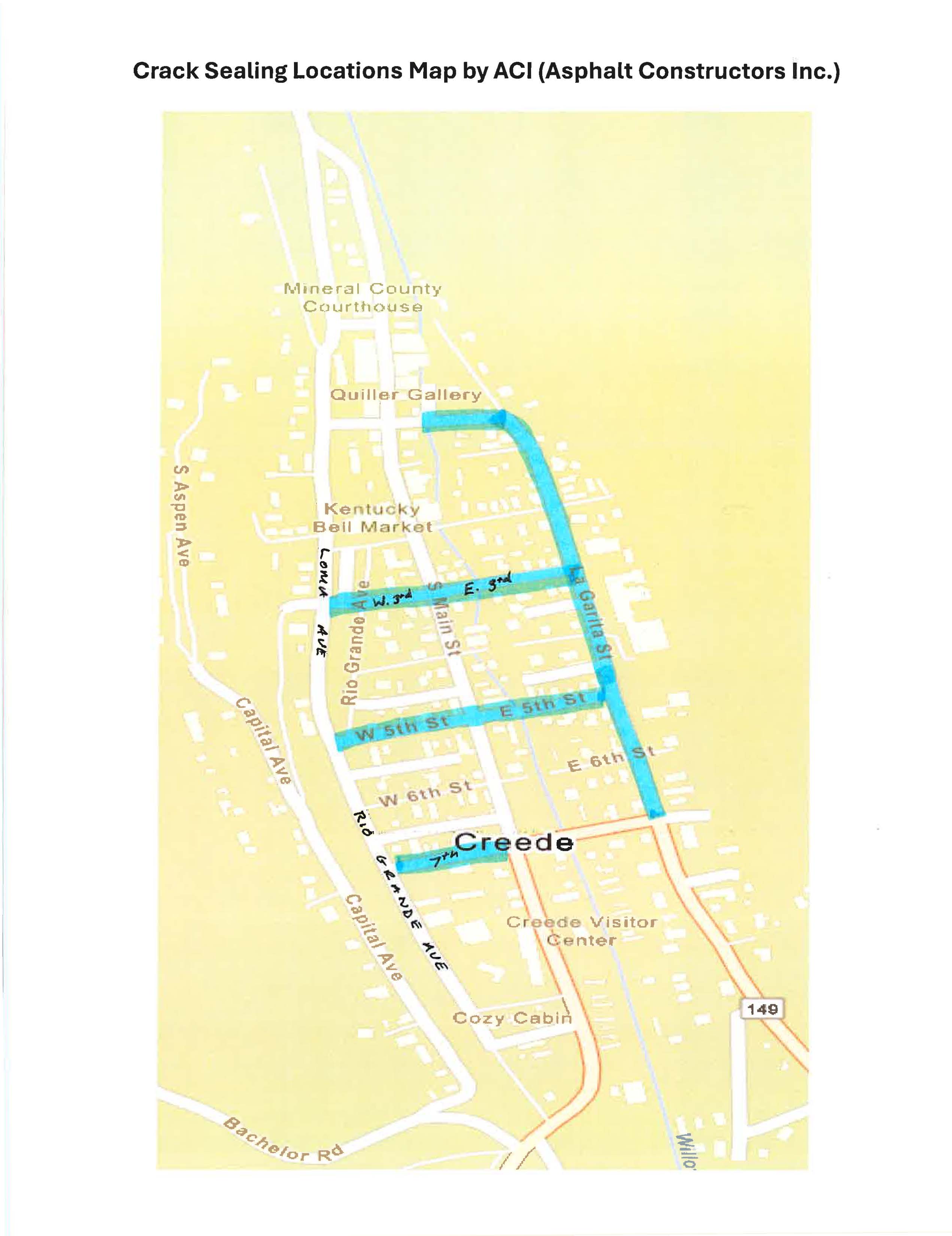 Map of Crack Sealing Work Zone 