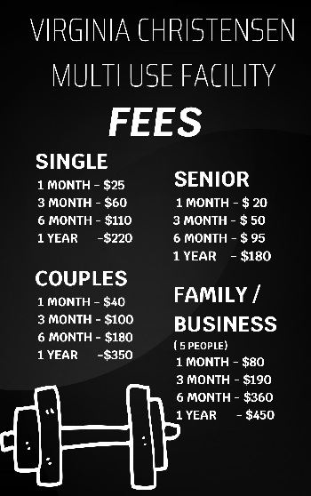 Virginia Christensen Multi Use Facility Fees Flyer