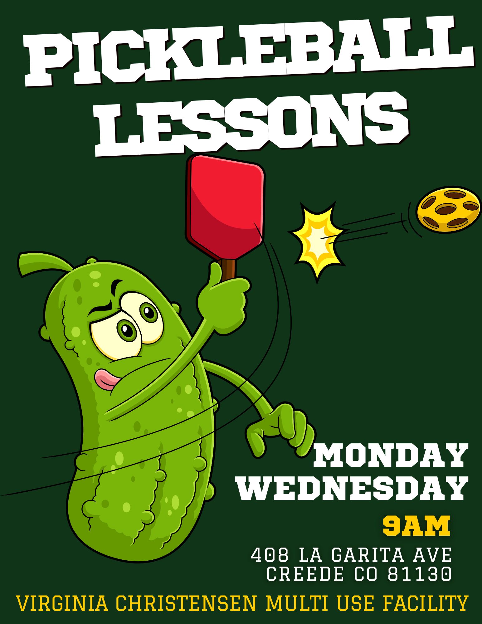 Flyer for Pickleball